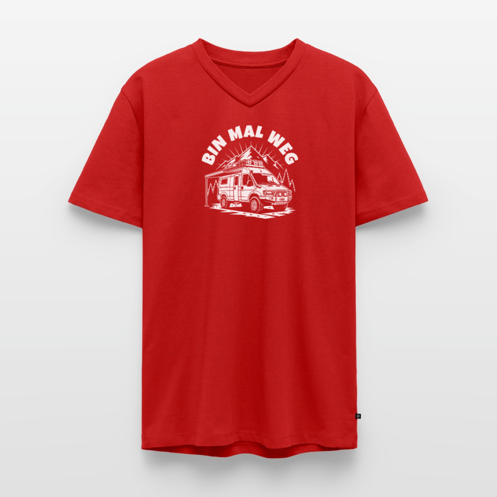 Männer Bio-T-Shirt mit V-Ausschnitt - Rot
