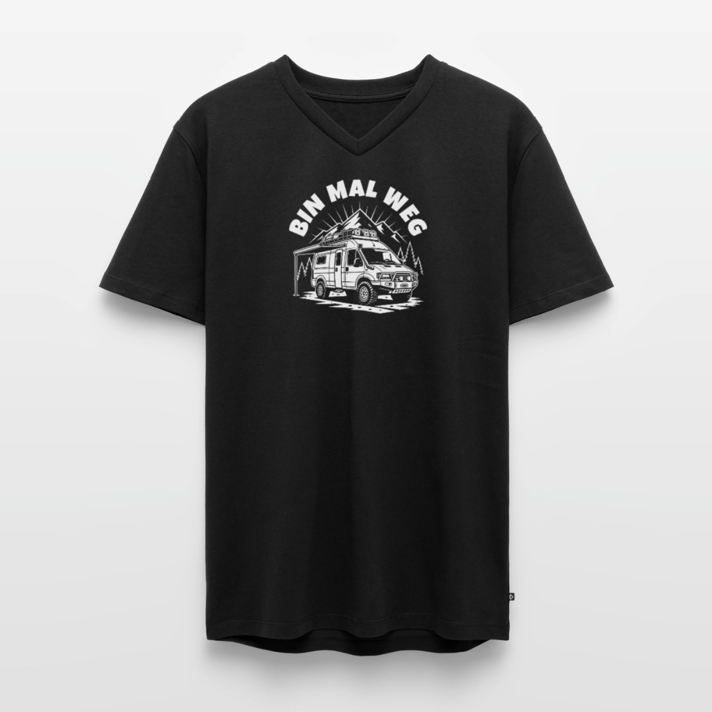 Männer Bio-T-Shirt mit V-Ausschnitt - Schwarz