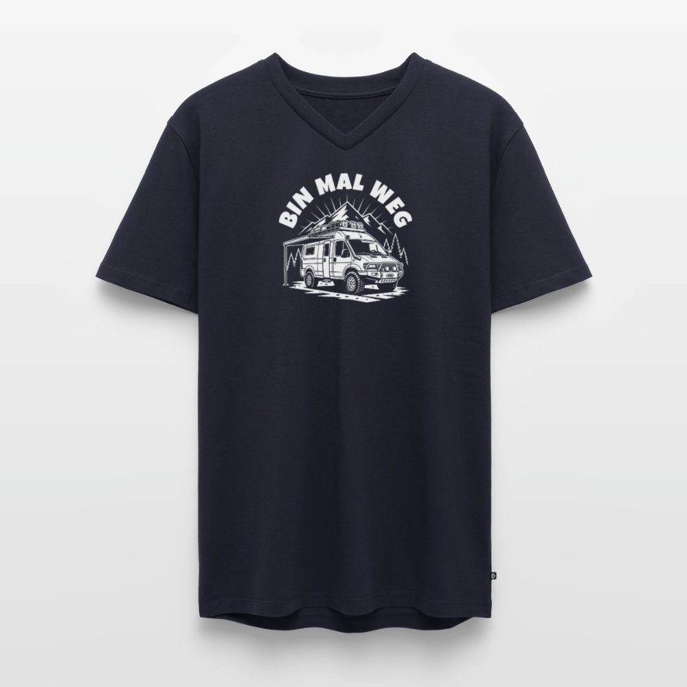 Männer Bio-T-Shirt mit V-Ausschnitt - Navy