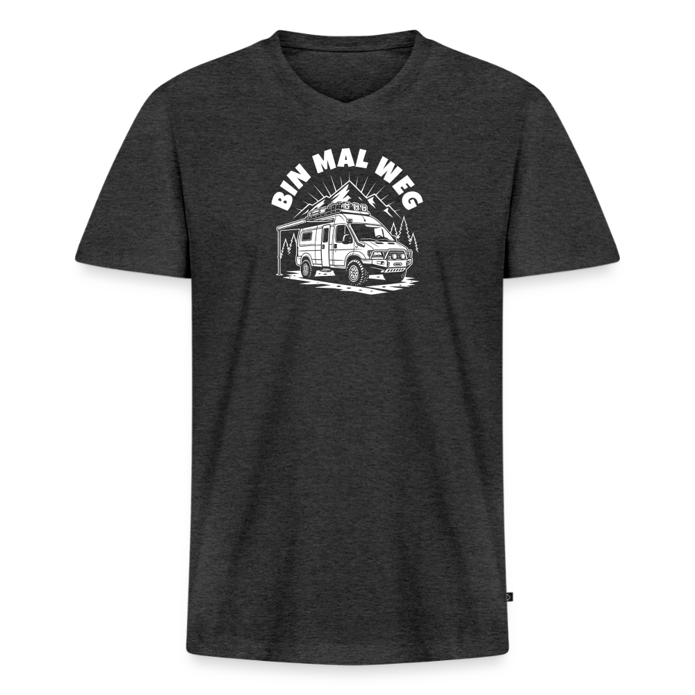 Männer Bio-T-Shirt mit V-Ausschnitt - Anthrazit meliert
