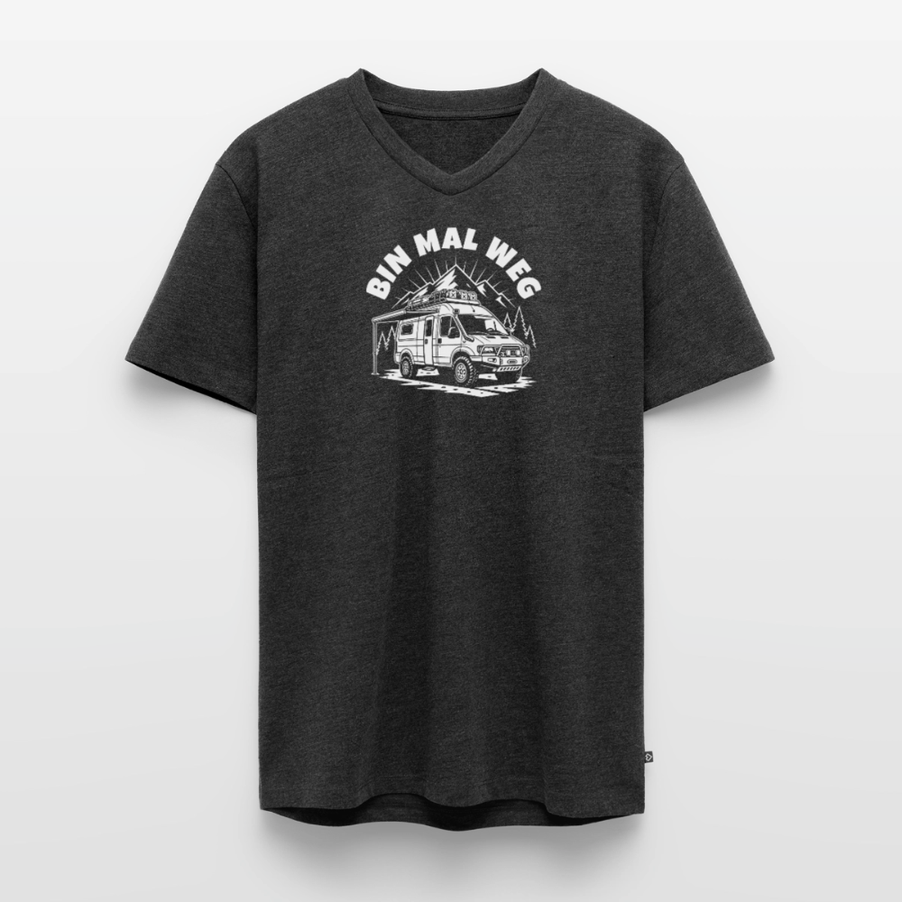 Männer Bio-T-Shirt mit V-Ausschnitt - Anthrazit meliert