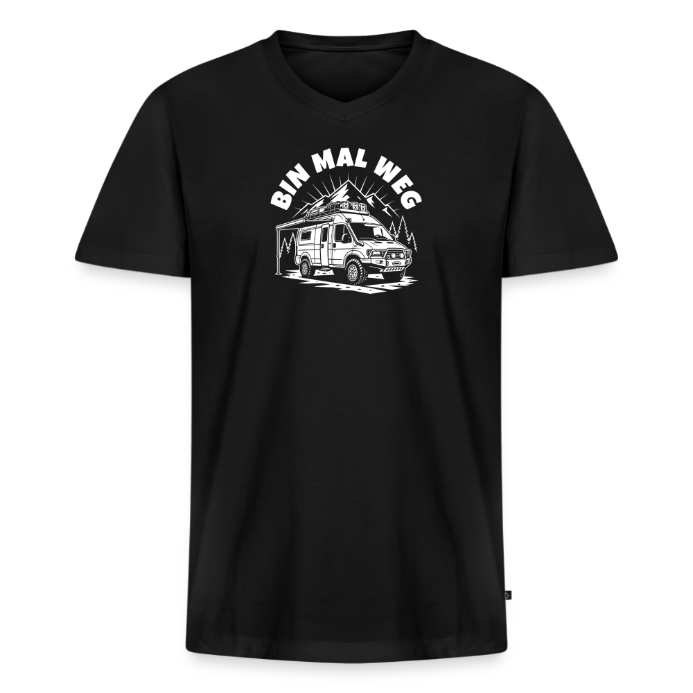 Männer Bio-T-Shirt mit V-Ausschnitt - Schwarz
