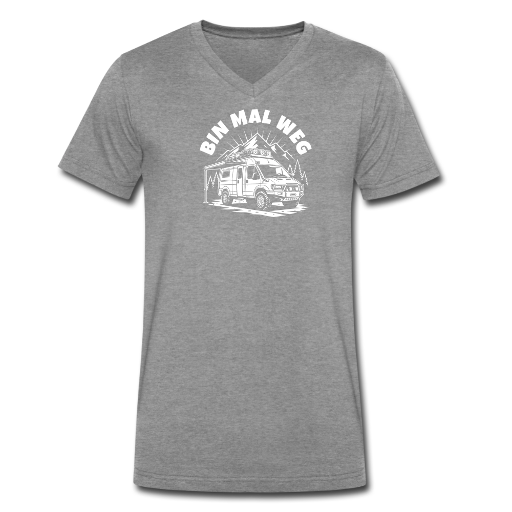 Männer Bio-T-Shirt mit V-Ausschnitt - Dunkelgrau meliert