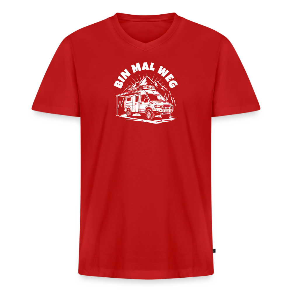 Männer Bio-T-Shirt mit V-Ausschnitt - Rot