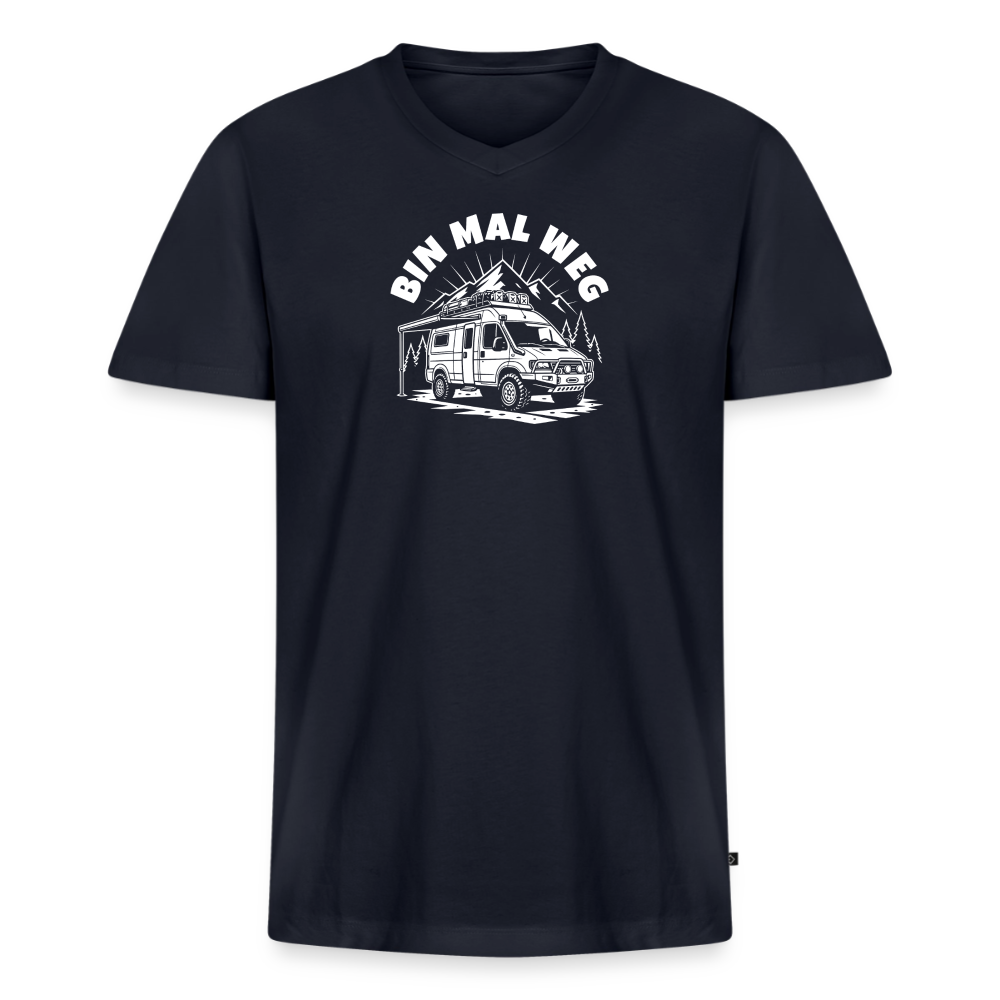 Männer Bio-T-Shirt mit V-Ausschnitt - Navy
