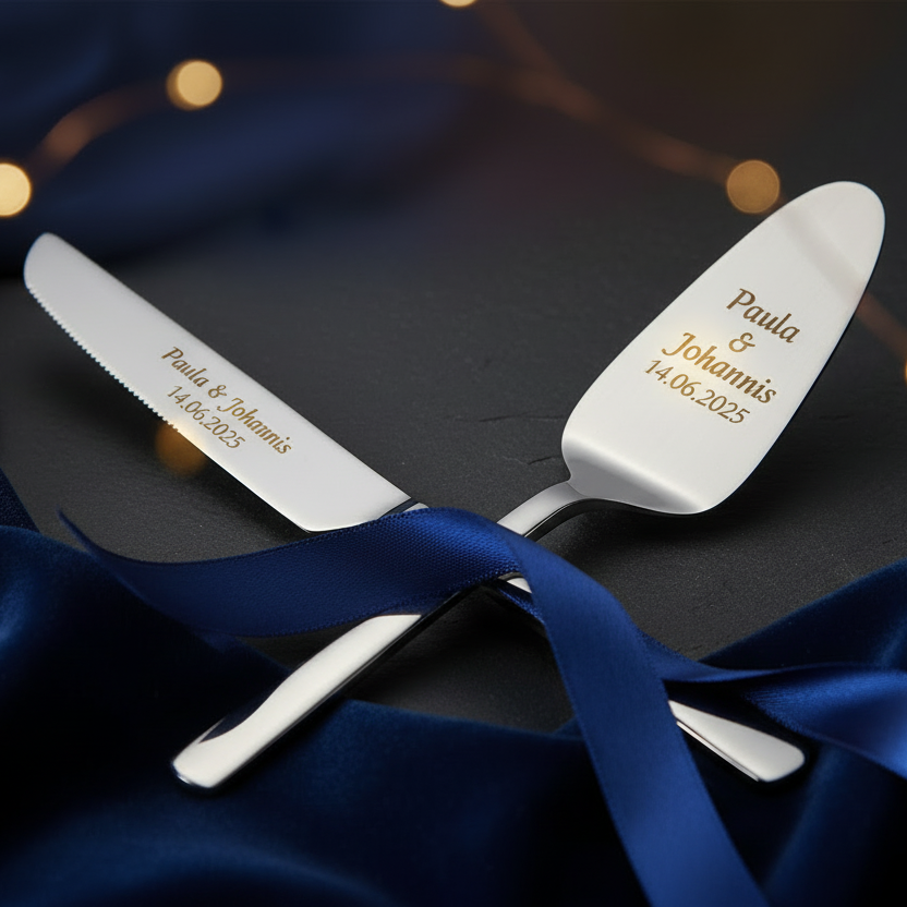 Gravur Hochzeitstorte Besteck Tortenheber Hochzeit personalisiert
