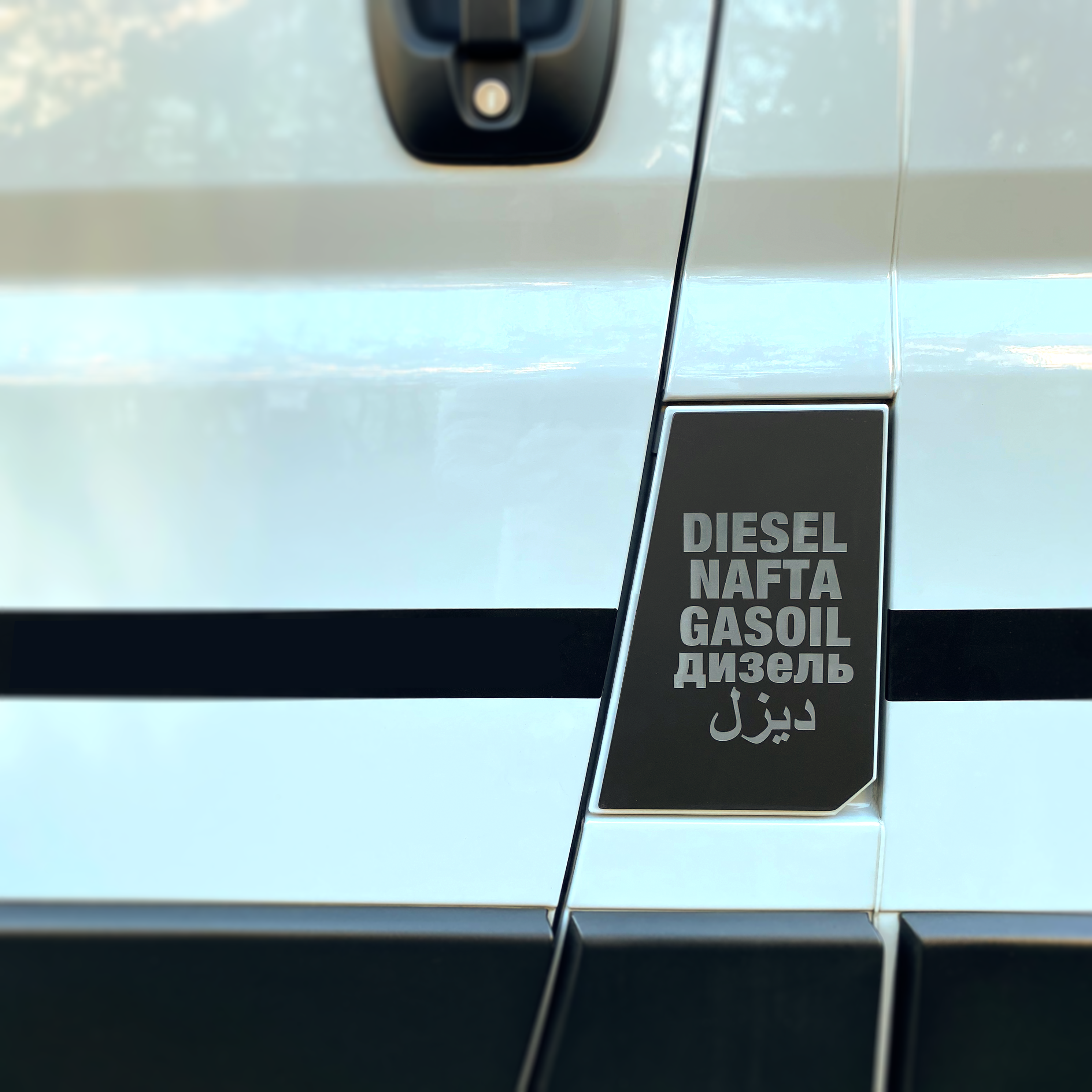 Tankklappenblende für Fiat Ducato & Co. - Gravur Diesel